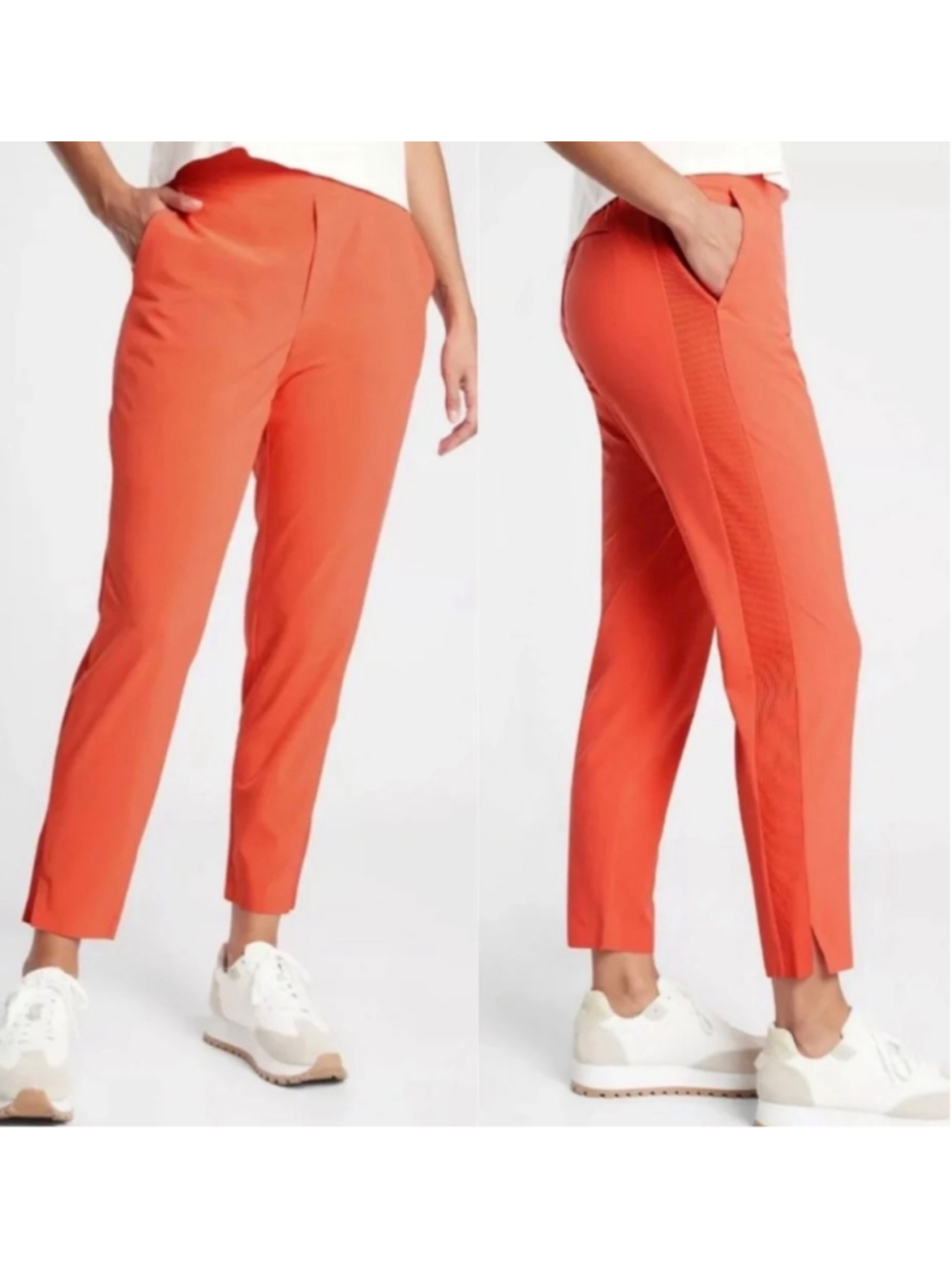 Athleta Brooklyn Activewear Ankle Pants Peach Pink Size 10 GUC Gorpcore Travel